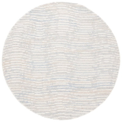 Matroni Hand Tufted Pet Yarn/Wool/Cotton Abstract Rug in Light Blue/Ivory