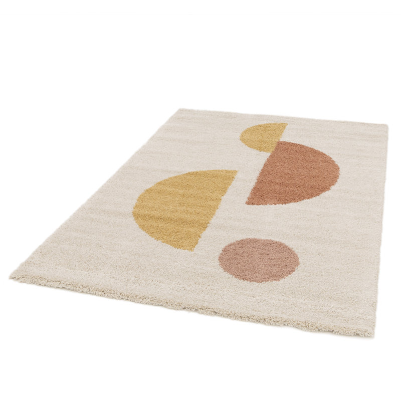 Canale Machine Woven Cream/Pink/Red/Yellow Indoor Rug, Rectangle 120 x 170cm