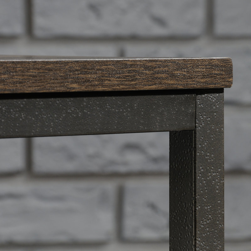 Table basse en bois avec tablettes ouvertes, brun
