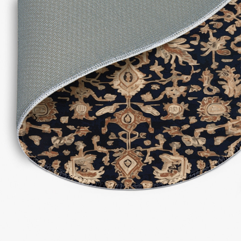 Tapis turc intérieur et extérieur brun, Rond 5 pi