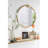 30x31" Round Wall Mirror With Gold Finish And Decorative Leaf Crest