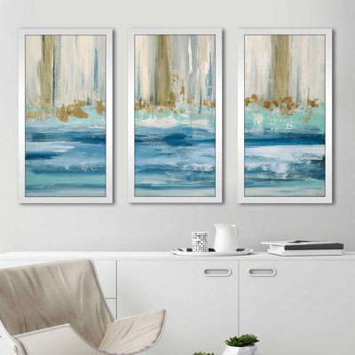 «Mountain Water II» par Susan Jill - Ensemble de 3 reproductions d'images en acrylique