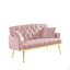 Velvet Small Sofa With Gold Metal Legs