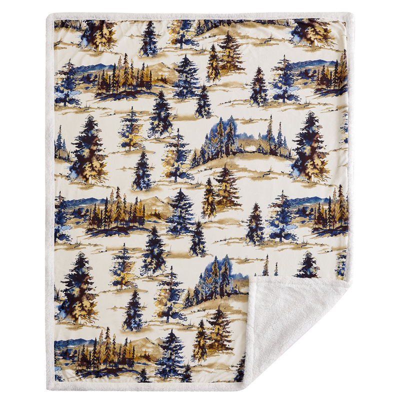 Jeté Campfire en molleton rustique Sherpa, 54 x 68 pouces, Cuivre Acadia