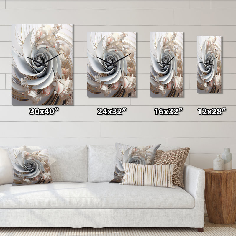 Horloge murale moderne blanche, H 28 po x l 12 po x P 1 po