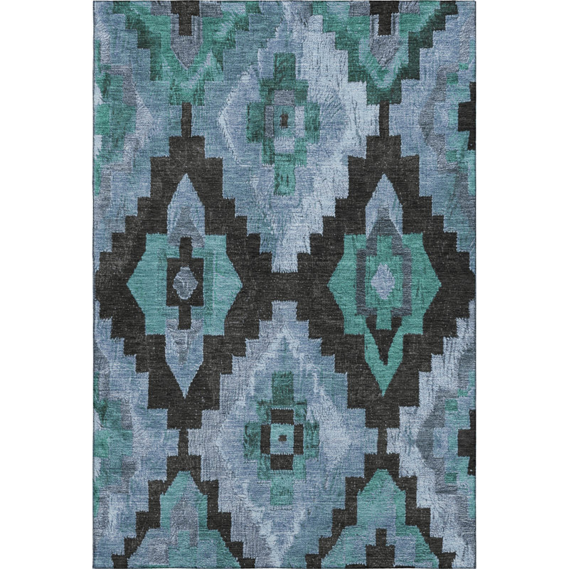 Premium Machine Washable Mayfield AMF1894 Aztec Rug, Rectangle 2'6" x 3'10"