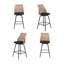 Swivel Upholstered Rattan Back Counter & Bar Stool-1362592450