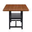 Table de salle à manger en panneau de fibres à densité moyenne texturée noyer avec plateforme de rangement, 71 x 35,4 po | Idée de cadeau-121083299