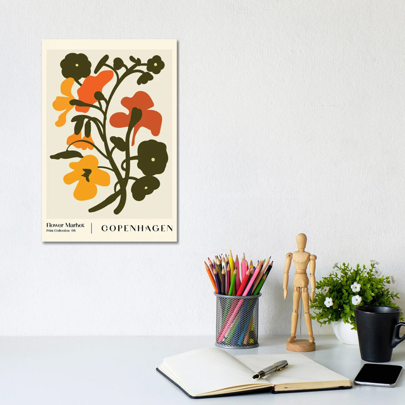 Flower Market. Copenhagen by NKTN - Gallery-Wrapped Canvas Giclée on Canvas, 30.48 cm H x 20.32 cm W, Wrapped Canvas