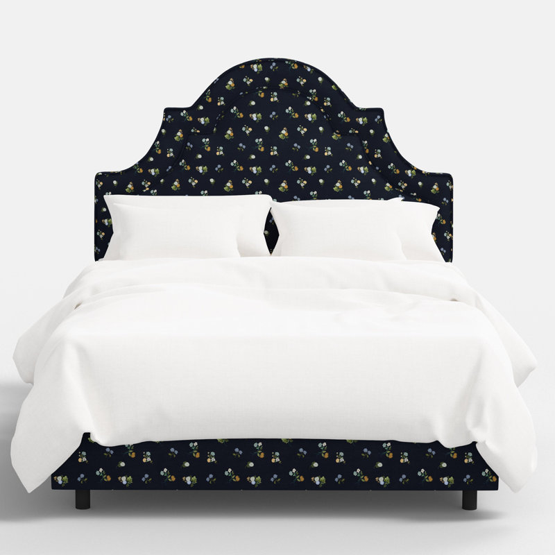 Marion Bed In Ditsy Dahlia Navy, Queen, Ditsy Dahlia Navy