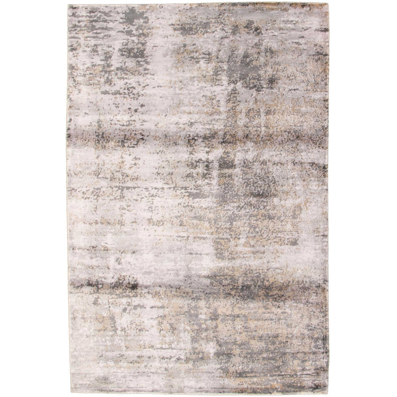 Tapis gris clair à noué la main Quinones
