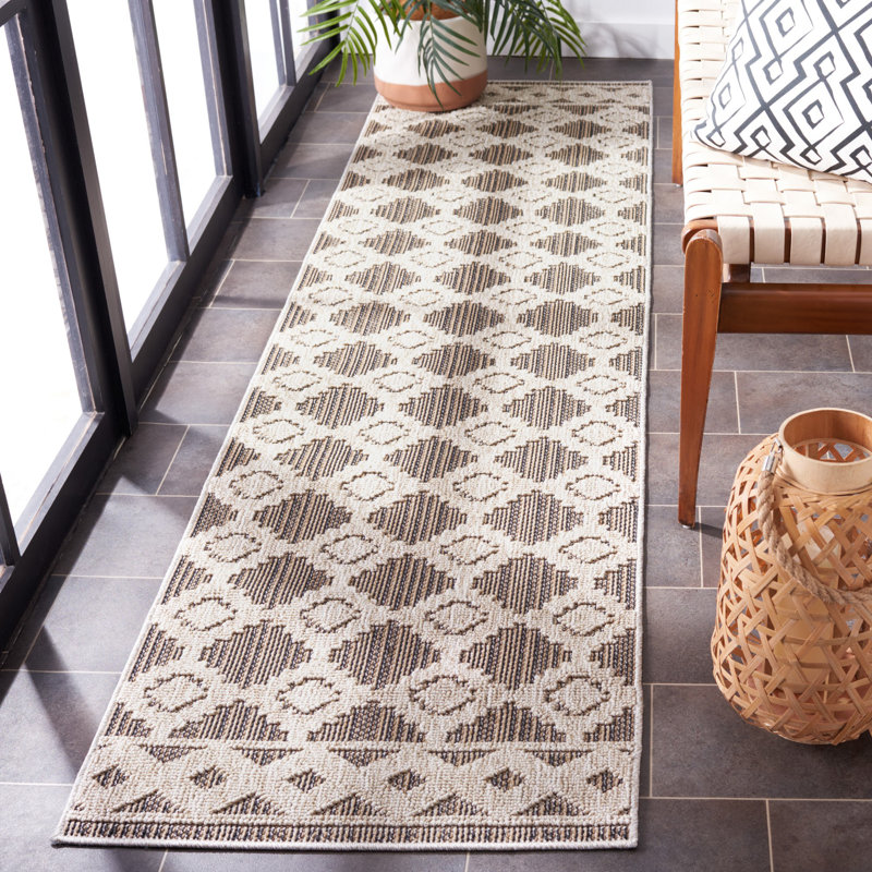 Tapis d'intérieur / extérieur à motif géométrique Global Performance, Tapis de couloir 2 pi 2 po x 8 pi