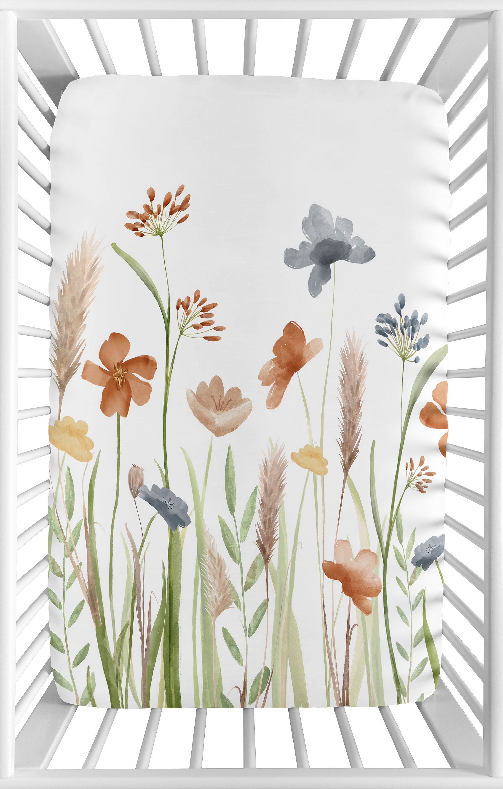 Watercolor floral hot sale crib sheet