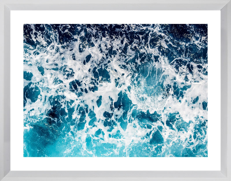 Aqua 1 - Single Picture Frame Print, Matt White, 215.392 cm H x 164.592 cm W