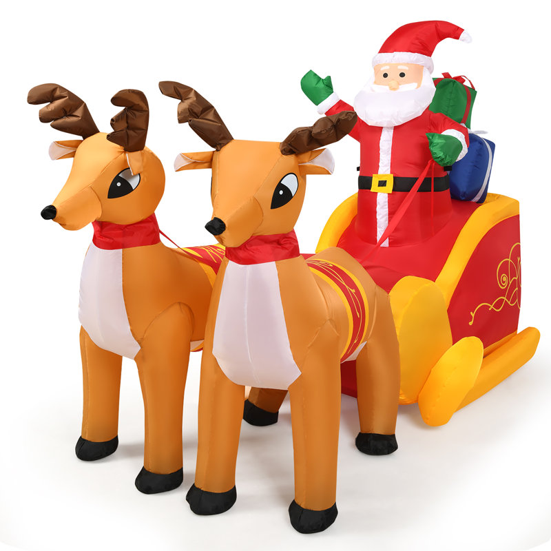 Décoration de Noël de Noël gonflable imperméable pour le père Noël double 6 pi avec traîneau The Holiday Aisle®