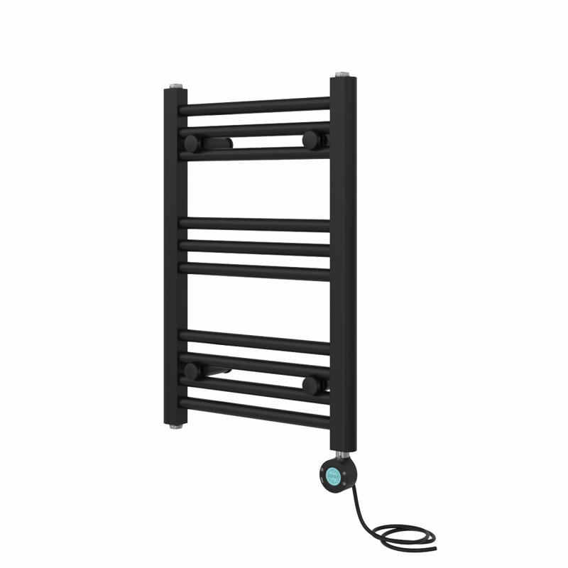 Dalayssa Straight Towel Rail Heated Towel Rails, 60cm H x 40cm W x 3cm D, Black