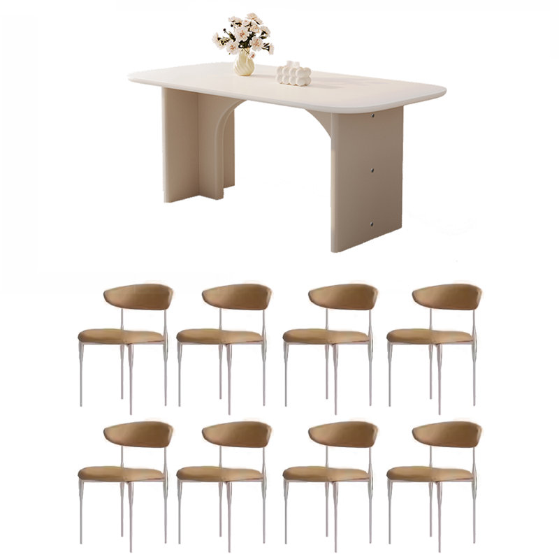 table de salle à manger et chaise de style, Blanc
