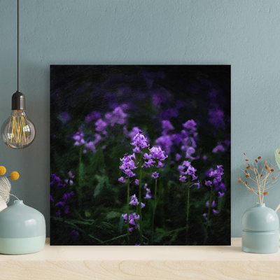Photographie sélective de fleurs pétales mauves - 1 pièce, reproduction d'art graphique sur toile tendue