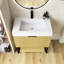 Meuble-lavabo autoportant en contreplaqué rayé pré-assemblé avec lavabo, tiroir et tablette ouverte-828234628-828234631-828234634