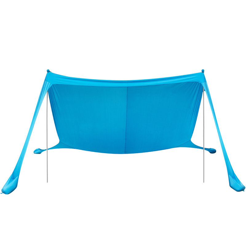 Beach Tent Sun Shelter, UPF50+ Sun Protection, 6.6 ft Tall, 11 x 11 ft, Easy Pop Up Beach Canopy with Sandbags, Stability Poles, Sand Shovels, Portable Shade for Family Outings, Camping, Fishing