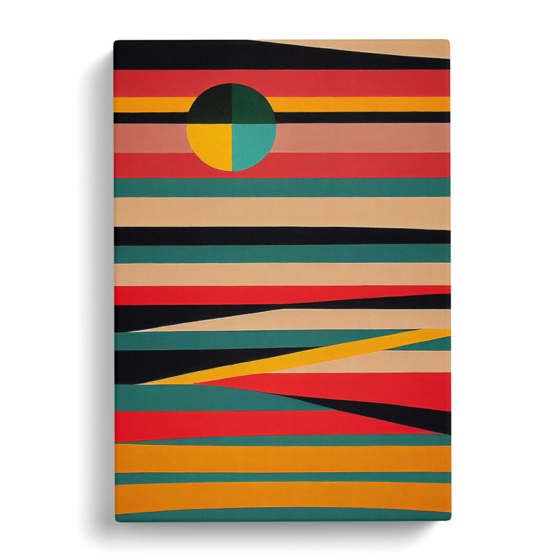 Chelston Sunset Abstract Stripes - Wrapped Canvas, 50cm H x 35cm W x 3cm D