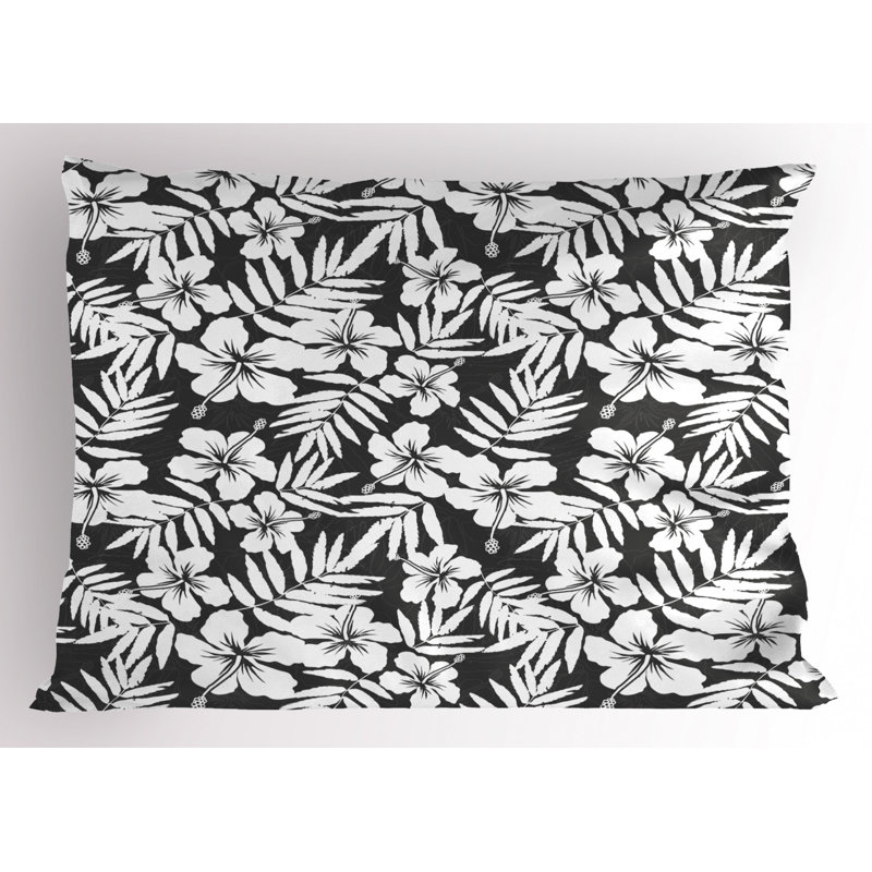 Black/White Polyester Microfiber Piece Sham, Twin
