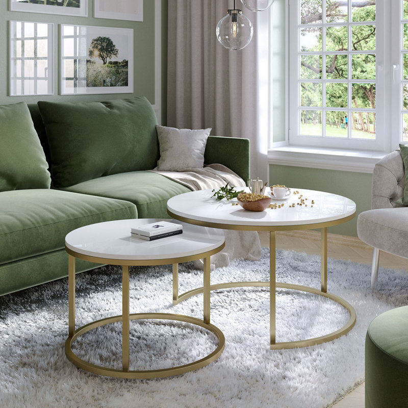 Ladetto Frame Coffee Table, White, 48cm H x 80cm L x 80cm W