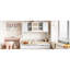 Lit de jour simple en bois avec couchette, armoire et tablette, blanc et tablette de qualité stable-215288163-215288189