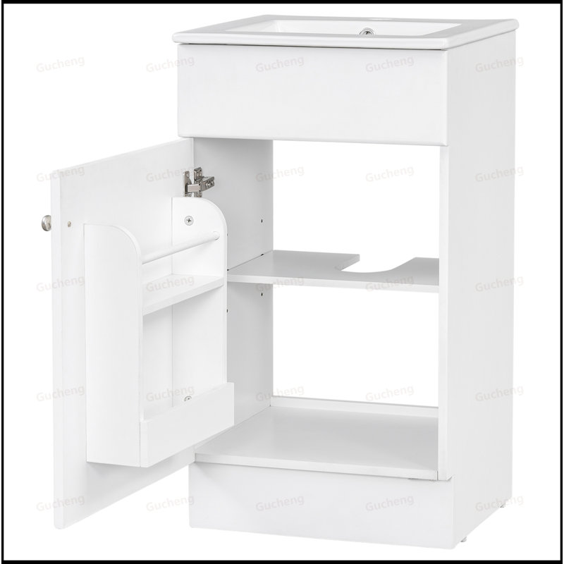 Meuble-lavabo 18 po avec lavabo et tablette réglable, Blanc