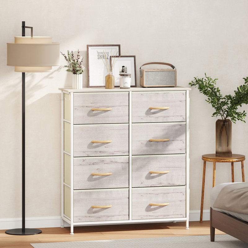 86cm W 8 - Drawer Chest of Drawers, Natural Wood Finish