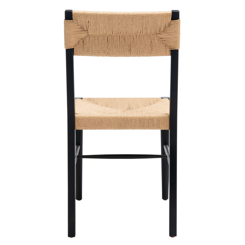 Cody Solid Wood Slat Back Side Chair, Black, Black