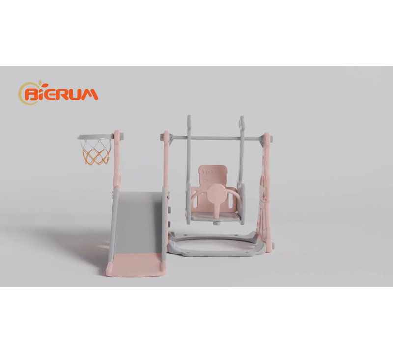 Blue and Gray 4-in-1 Toddler Slide and Swing Set