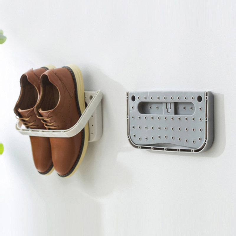 Punch- bathroom plastic wall-mounted-proof storage shoe rack