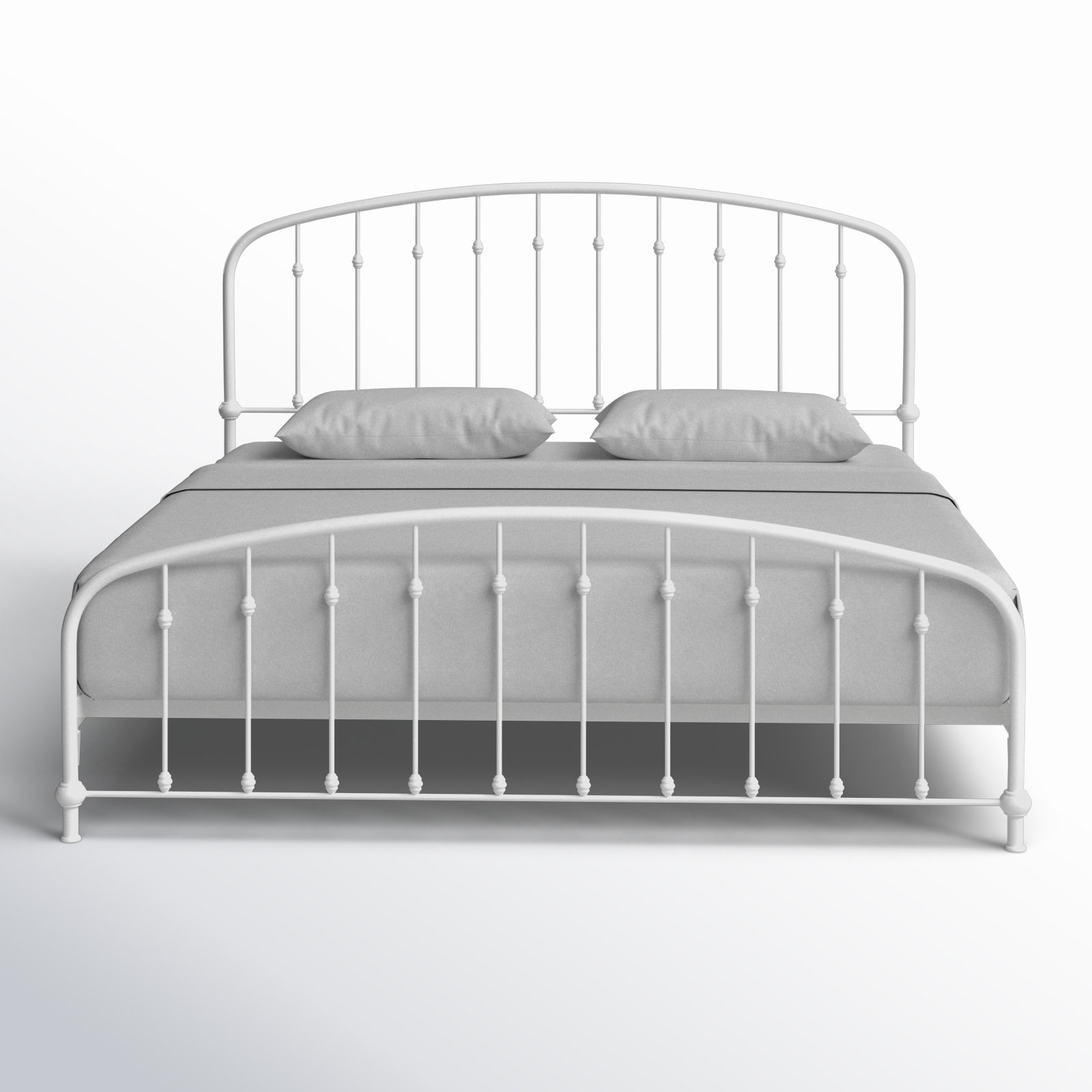 Wadsworth Metal Spindle Bed, White, Queen