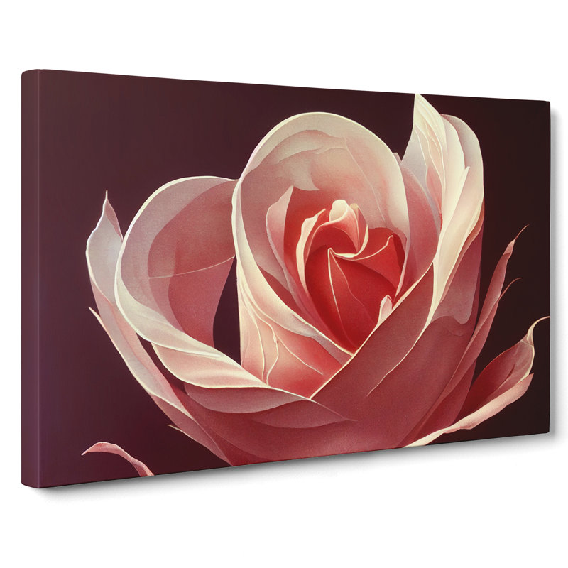 Pure Rose Flower - Wrapped Canvas, 50cm H x 76cm W x 3cm D