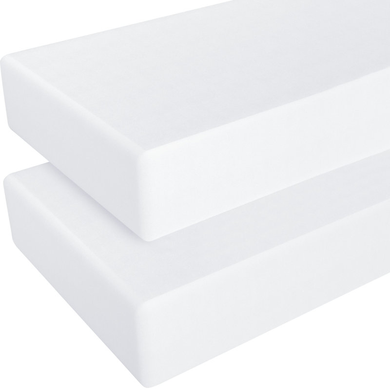 Paquet de 2 feuilles de microfibre brossée ultra douce, Blanc
