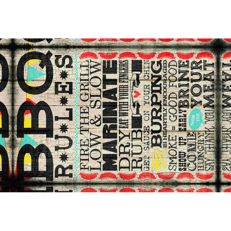 " Bbq Rules Color ", 24" H x 36" W  