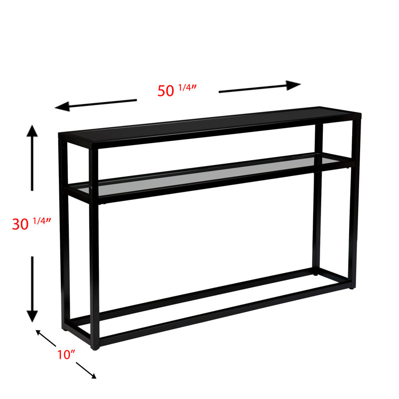 Swanage 50.25'' Glass Top Console Table