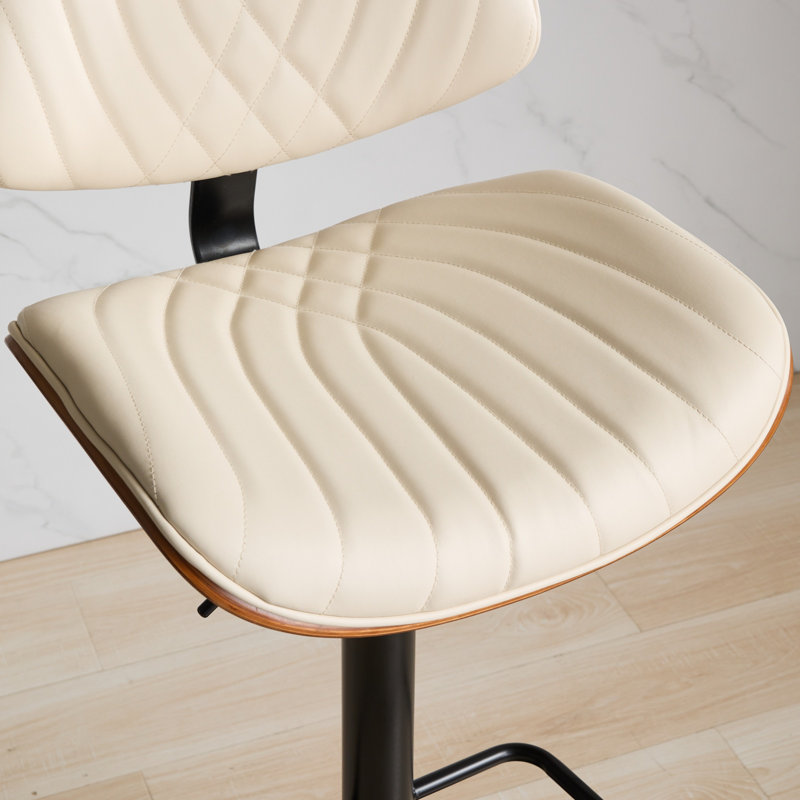 Tabouret de bar pivotant Mid-Century, Beige