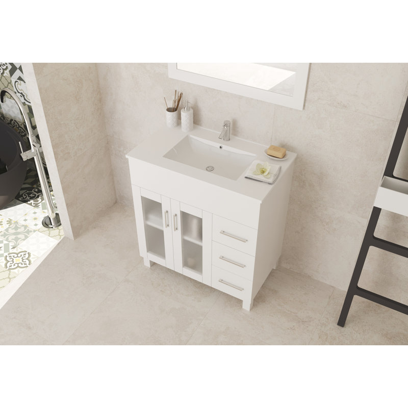 Nova 32'' White Ceramic Top Single Bathroom Vanity Set