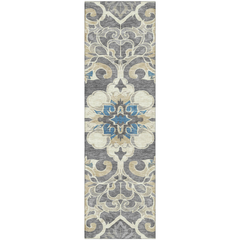 Premium Machine Washable Mayfield AMF1947 Global Rug, Runner 2'3" x 7'6"