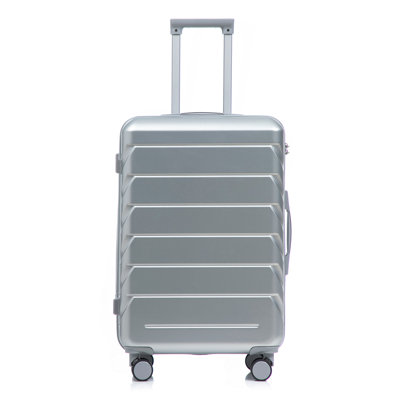 28 Inch ABS Hard Shell Large Travel Checked Luggage - Scratch Resistant Surface Four Multi-Directional Wheels,  With Combination Lock And Side Hooks
