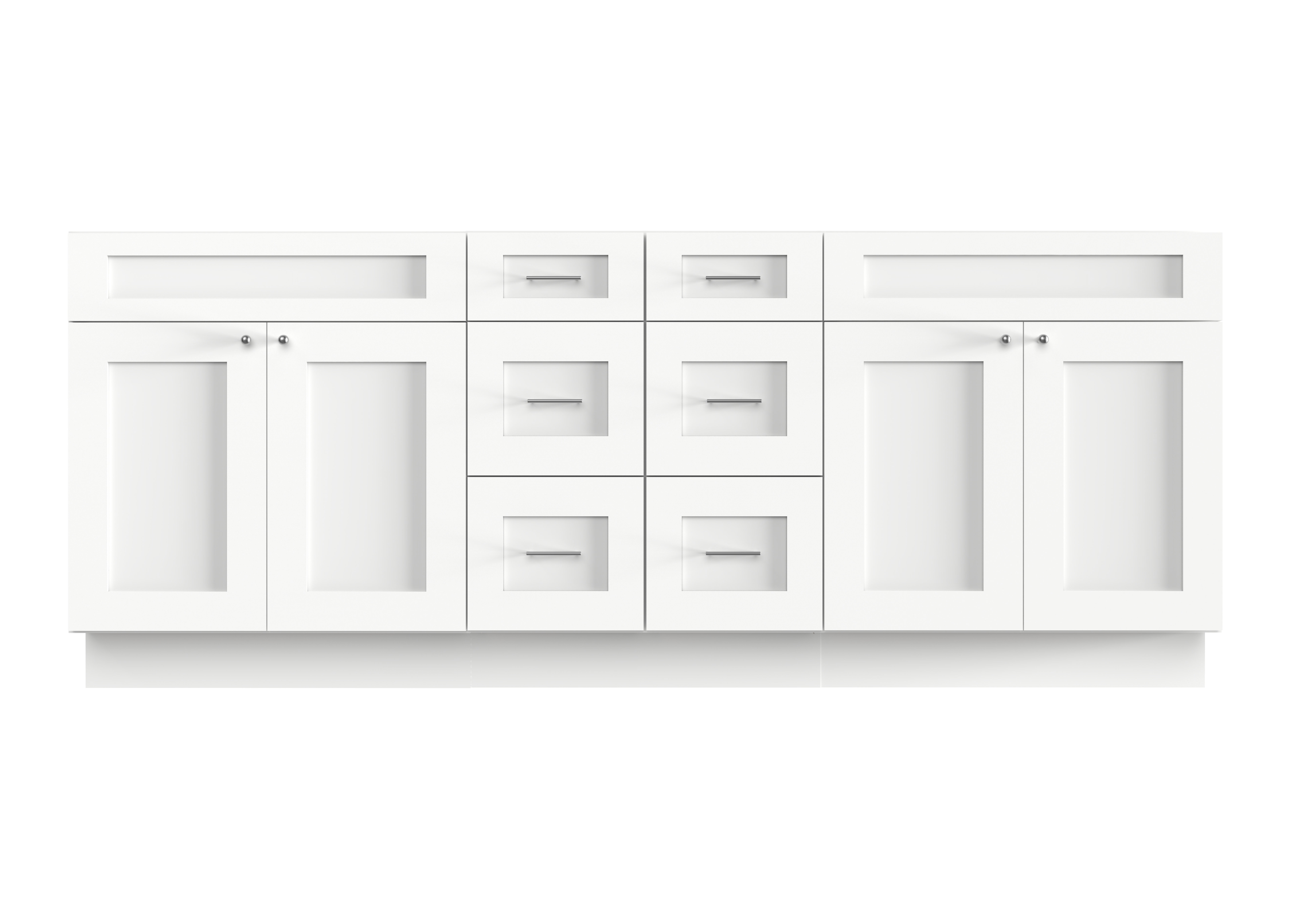 Disar 84" Double Bathroom Vanity Base Only in White | Wayfair
