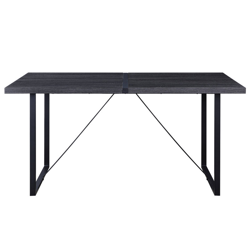 Pièce de salle à manger rectangulaire en chêne gris et noir