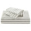 Housse de couette grise 3 pièces avec tissu, confortable et esthétique, esthétique sophistiquée du lin, rayures intemporelles pour le décor de la chambre à coucher, tout confort, attaches de coin au changement, standard 100, machine
