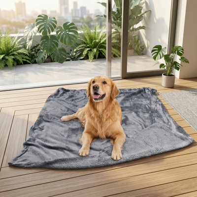 Blankets for Large Breed Dogs. Exceptionally Soft and Warm Sherpa Fleece Plush Doggie Blankets and Throws. Suitable for Small, Medium Puppies, Doggies, and Pets, including Cats. Dimensions: 50x60 Inches.