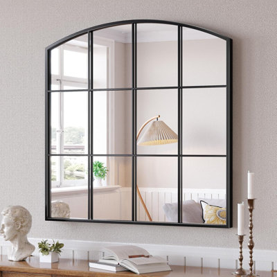 Miroir arqué avec cadre en métal