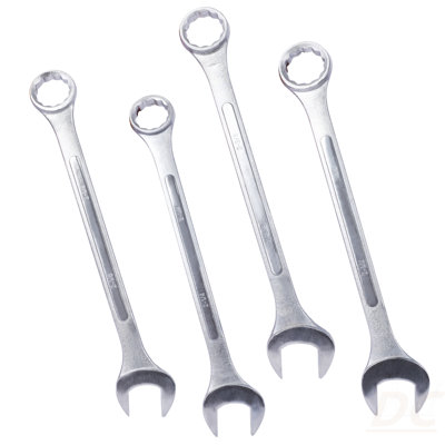 SAE Jumbo Combination Wrench Set Extra Large, 4 Piece ,Storage Bag Included Chrome Plated
