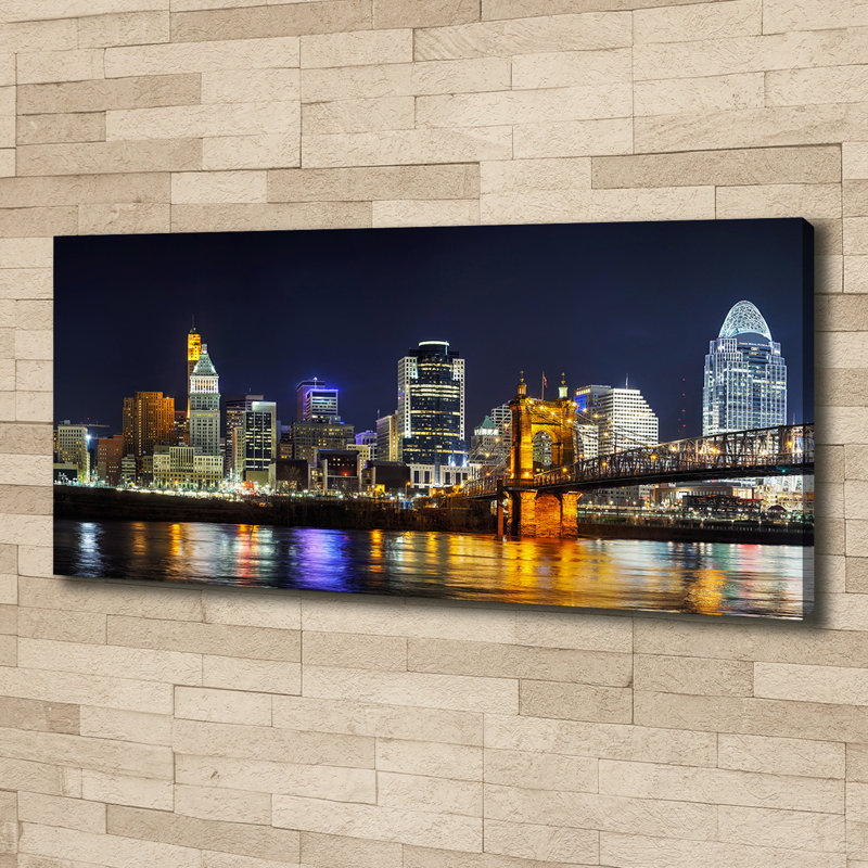 Ohio River At Night - Print, Canvas, 50cm H x 125cm W x 2cm D
