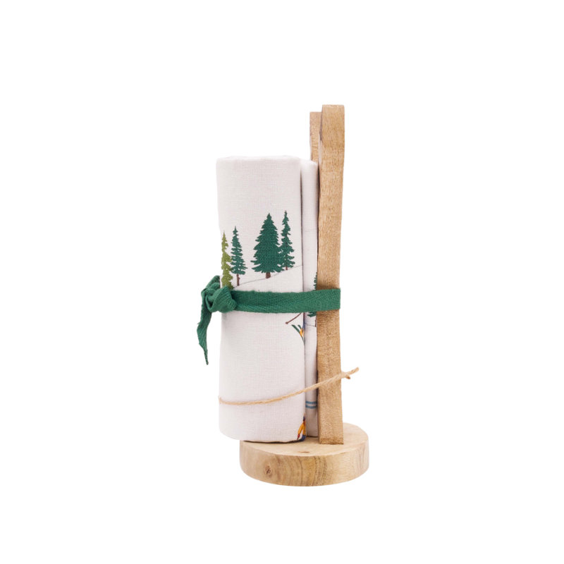 Ensemble de cadeau de Noël pour serviettes et support de sports d'hiver Alpine Skiers